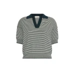 Max Mara Albero Cotton Polo Collar Jumper in Navy | Sweaters | Luxury Shoes 