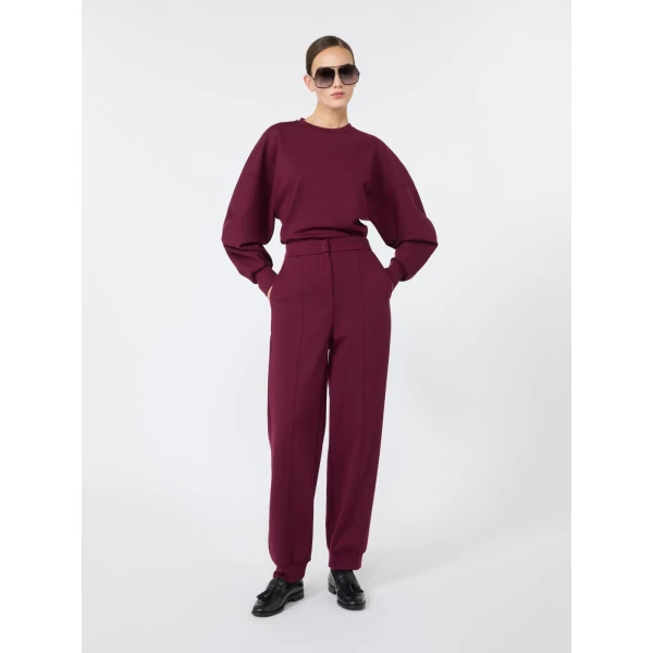 Max Mara Albero Wool and Lyocell Jersey Sweater in Wine | Sweaters | Luxury Shoes 