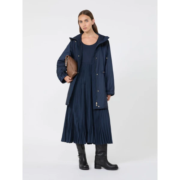 Max Mara Alcamo Reversible Padded Canvas Parka in Navy | Coats | Luxury Shoes 