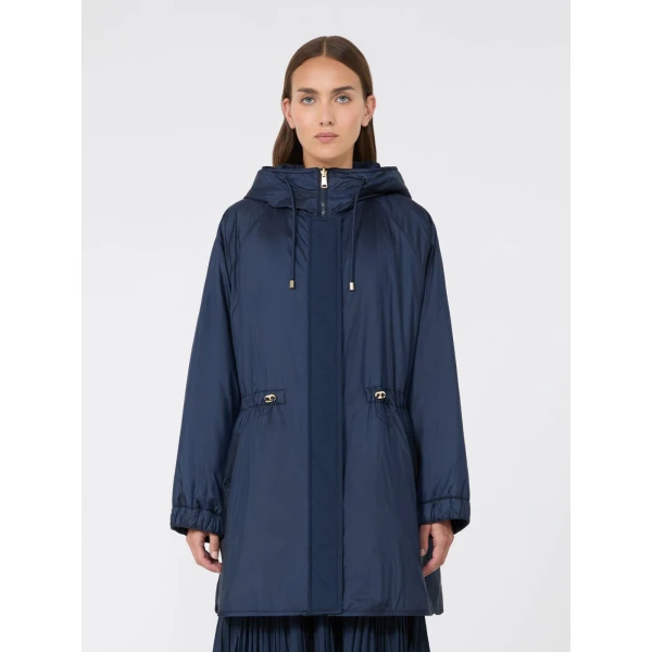 Max Mara Alcamo Reversible Padded Canvas Parka in Navy | Coats | Luxury Shoes 