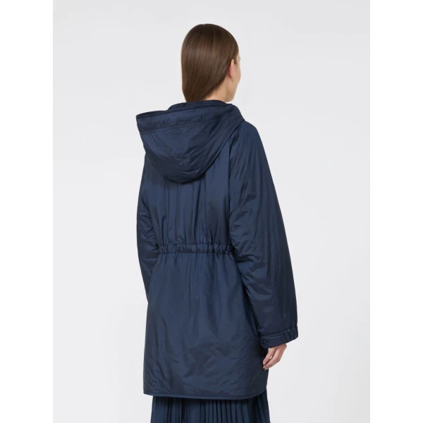 Max Mara Alcamo Reversible Padded Canvas Parka in Navy | Coats | Luxury Shoes 