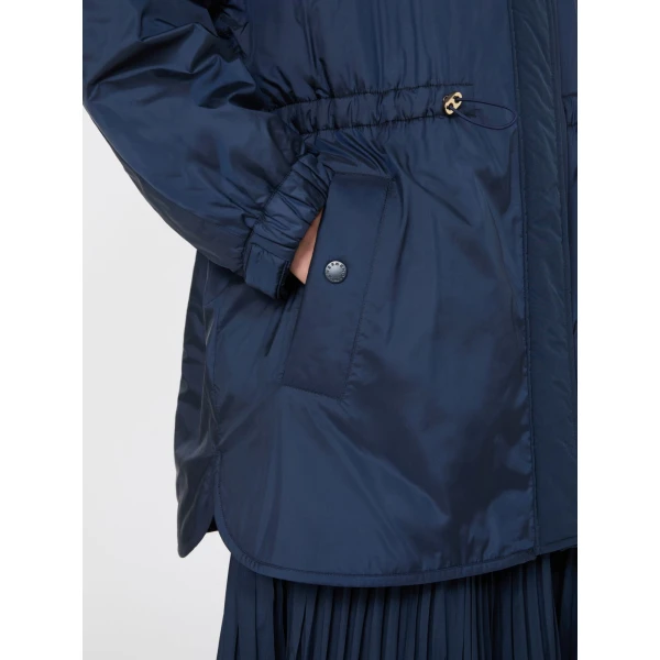 Max Mara Alcamo Reversible Padded Canvas Parka in Navy | Coats | Luxury Shoes 
