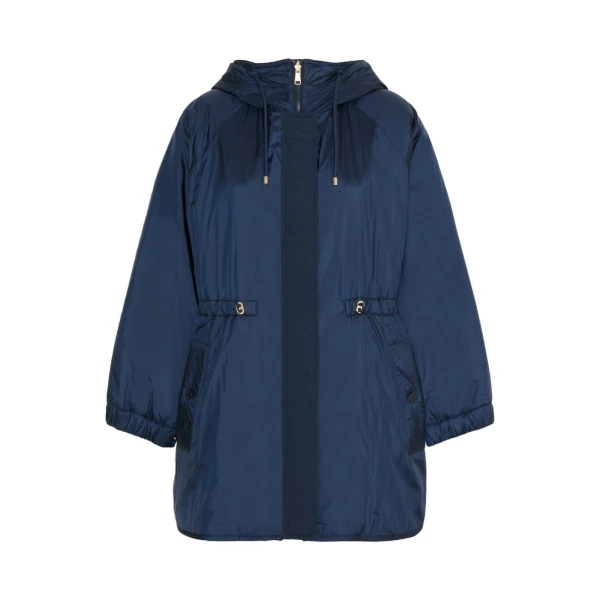 Max Mara Alcamo Reversible Padded Canvas Parka in Navy | Coats | Luxury Shoes 