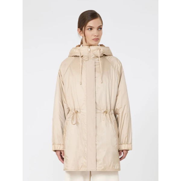 Max Mara Alcamo Reversible Padded Canvas Parka in Sand | Coats | Luxury Shoes 