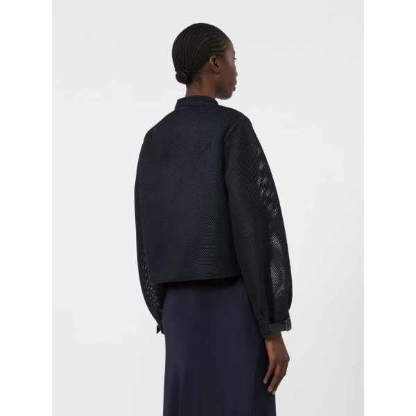Max Mara Alcamo Technical Mesh Boxy Jacket in Ultramarine | Blazers | Luxury Shoes 