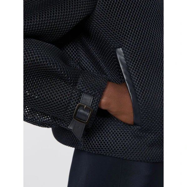 Max Mara Alcamo Technical Mesh Boxy Jacket in Ultramarine | Blazers | Luxury Shoes 