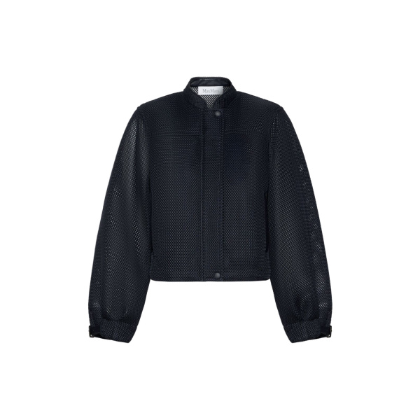 Max Mara Alcamo Technical Mesh Boxy Jacket in Ultramarine | Blazers | Luxury Shoes 