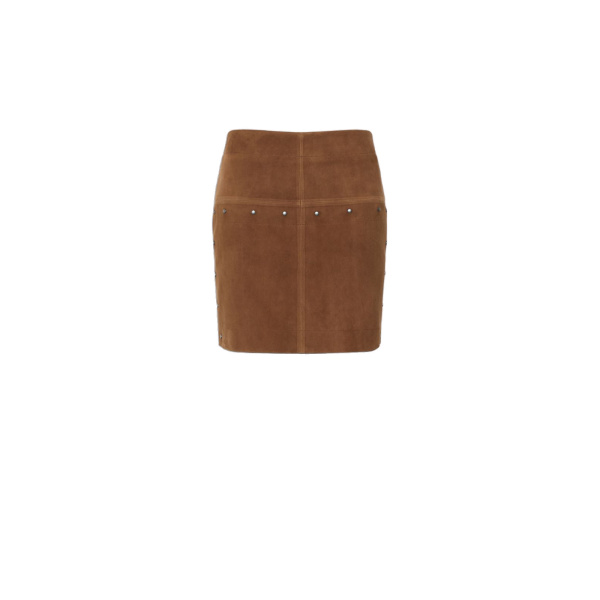 Max Mara Alcano Short Suede Skirt in Brown | Leather Skirts | Luxury Shoes 