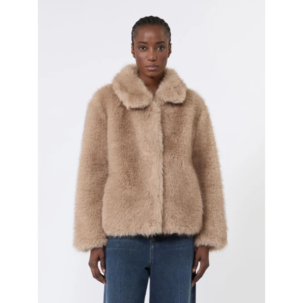 Max Mara Alce Soft Textured Short Coat in Honey | Coats | Luxury Shoes 