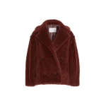 Max Mara Alcuno Alpaca and Wool Teddy Cropped Biker Jacket in Rust | Jackets | Luxury Shoes 