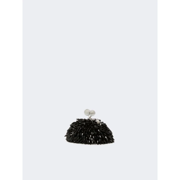 Max Mara Alfio Nano Pasticcino Bag with Gemstones in Black | Mini Bags | Luxury Shoes 