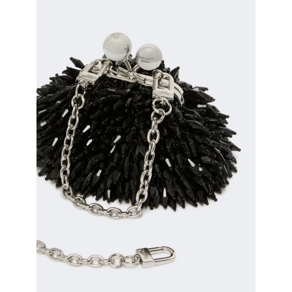 Max Mara Alfio Nano Pasticcino Bag with Gemstones in Black | Mini Bags | Luxury Shoes 