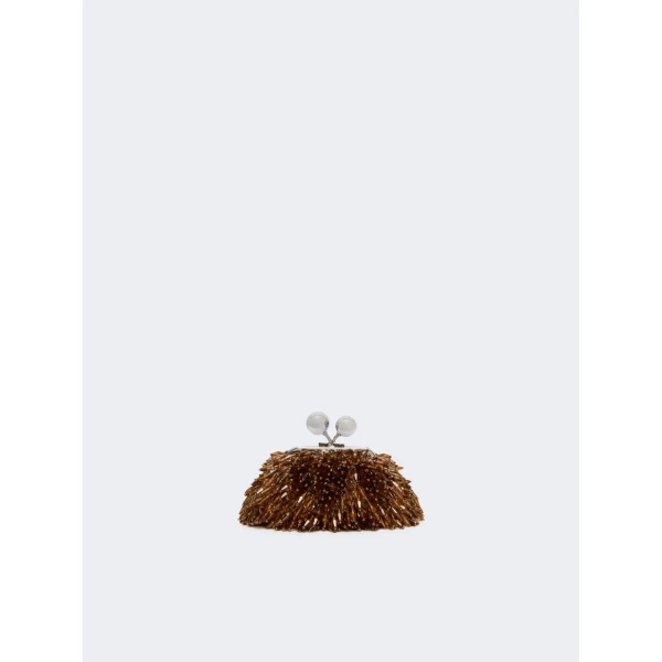 Max Mara Alfio Nano Pasticcino Bag with Gemstones in Bronze | Mini Bags | Luxury Shoes 
