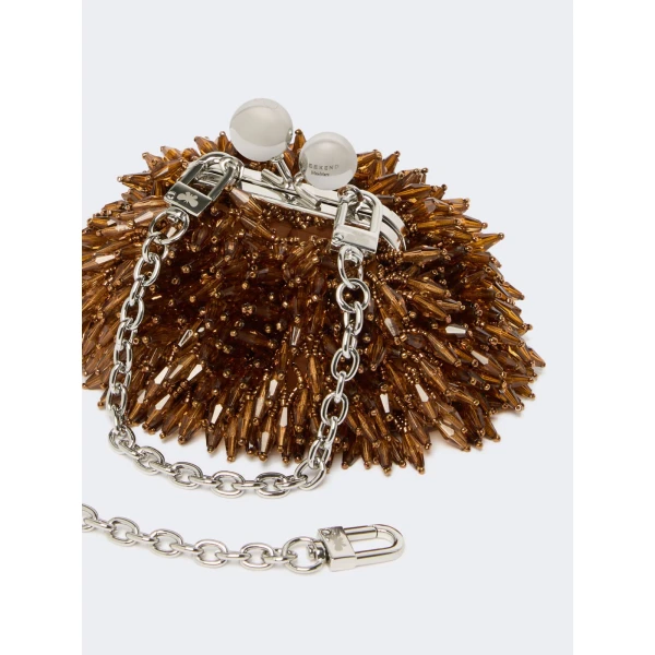 Max Mara Alfio Nano Pasticcino Bag with Gemstones in Bronze | Mini Bags | Luxury Shoes 