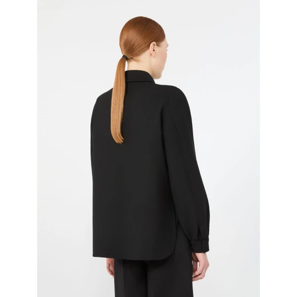 Max Mara Alfio Woollen Cloth Shacket in Black | Wool Coat | Luxury Shoes 