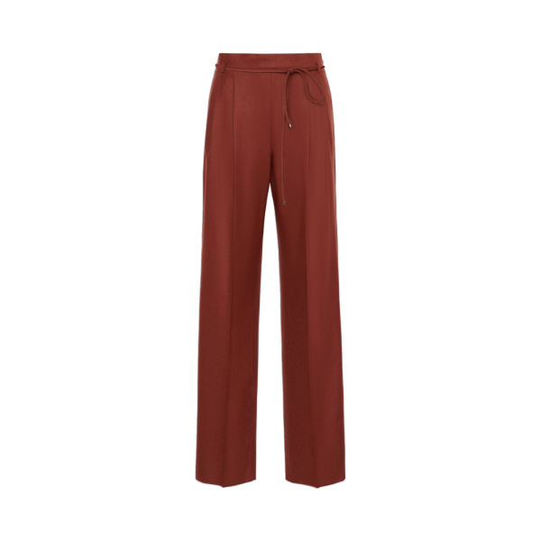 Max Mara Alibi Slim Cashmere Foule Trousers in Brick Red | Tailored pants | Luxury Shoes 