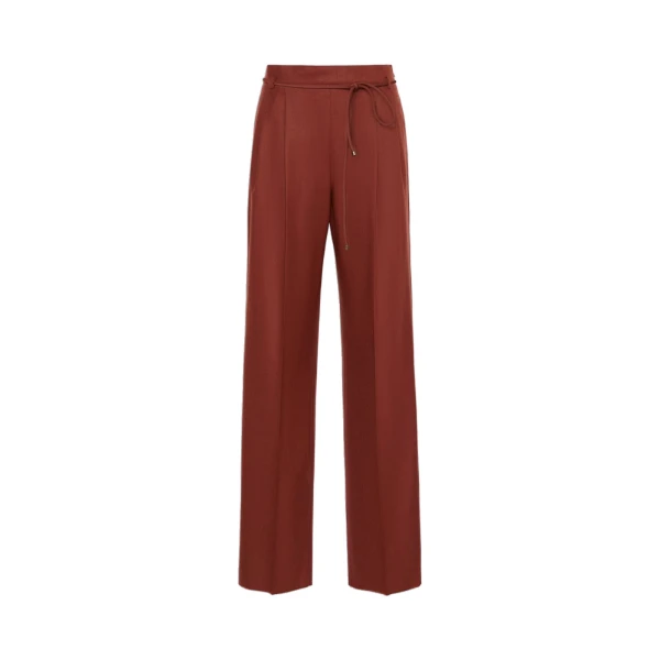 Max Mara Alibi Slim Cashmere Foule Trousers in Brick Red | Tailored pants | Luxury Shoes 