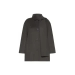 Max Mara Alicia Short Wool Coat with Scarf in Dark Grey | Wool Coat | Luxury Shoes 