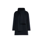 Max Mara Alicia Short Wool Coat with Scarf in Midnight Blue | Wool Coat | Luxury Shoes 