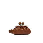 Max Mara Alisso Crocodile-Print Pasticcino Bag in Red Brown | Clutch Bags | Luxury Shoes 