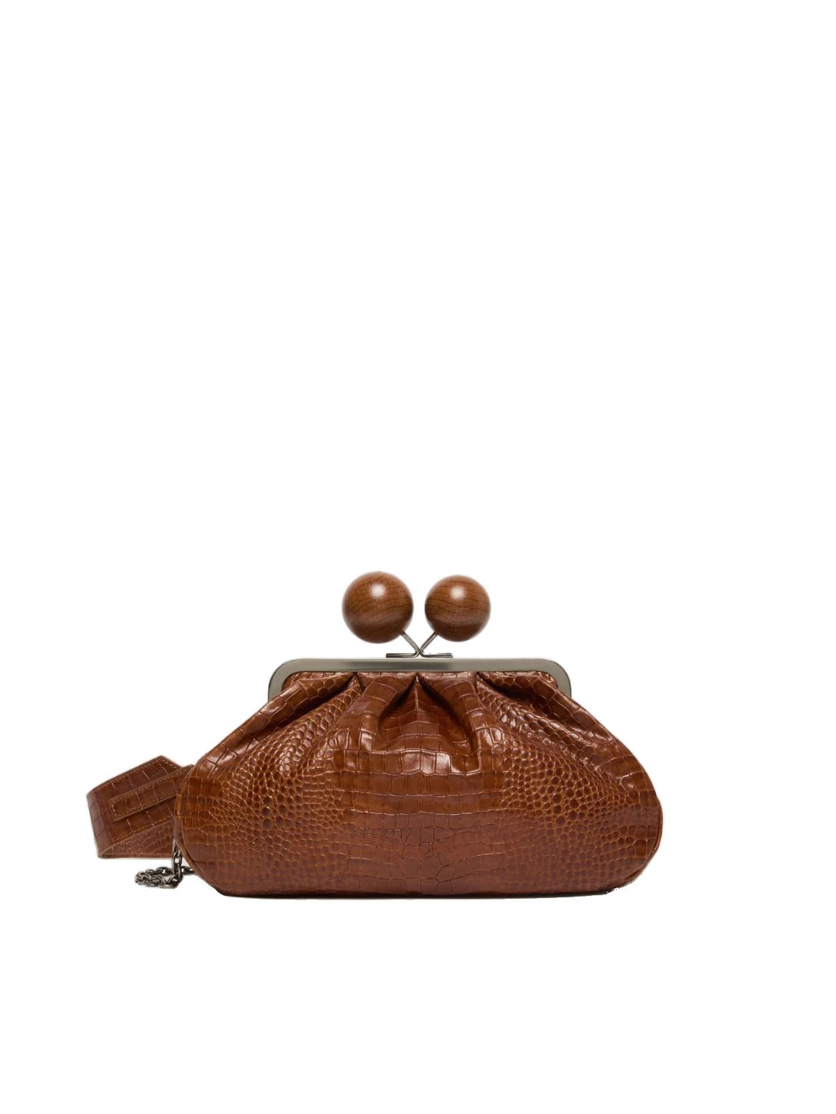 Max Mara Alisso Crocodile-Print Pasticcino Bag in Red Brown Max Mara Alisso Crocodile-Print Pasticcino Bag in Red Brown | Clutch Bags | Luxury Shoes