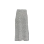 Max Mara Aloa Flared Wool-Blend Tweed Skirt in Medium Grey | Midi Skirts | Luxury Shoes 