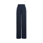 Max Mara Alpaca Envers Satin Palazzo Trousers in Midnight Blue | Wide leg pants | Luxury Shoes 