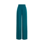 Max Mara Alpaca Envers Satin Palazzo Trousers in Oil Green | Wide leg pants | Luxury Shoes 