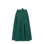 Max Mara Alpaca Pleated Cotton-Blend Taffeta Skirt in Dark Green | Pleated Skirts | Luxury Shoes 