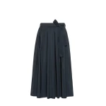 Max Mara Alpaca Pleated Cotton-Blend Taffeta Skirt in Navy | Pleated Skirts | Luxury Shoes 