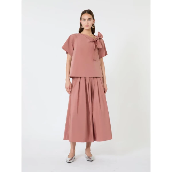Max Mara Alpaca Pleated Cotton-Blend Taffeta Skirt in Terra Cotta | Pleated Skirts | Luxury Shoes 