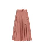 Max Mara Alpaca Pleated Cotton-Blend Taffeta Skirt in Terra Cotta | Pleated Skirts | Luxury Shoes 