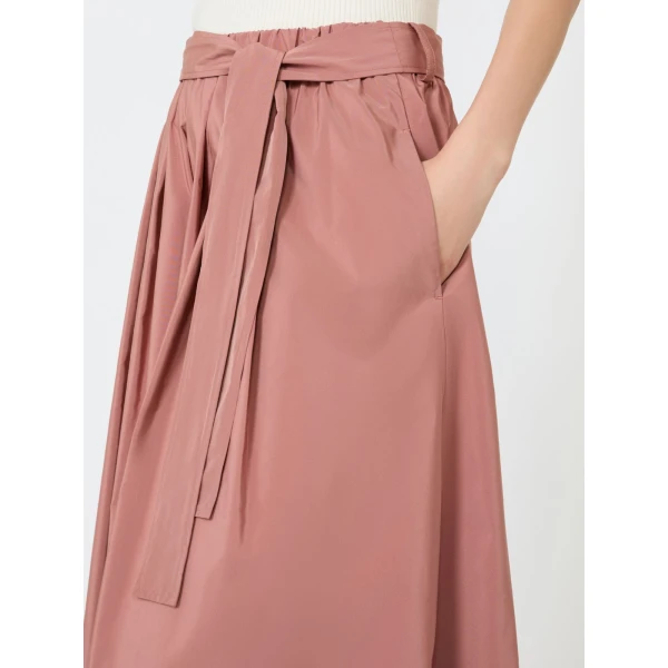 Max Mara Alpaca Pleated Cotton-Blend Taffeta Skirt in Terra Cotta | Pleated Skirts | Luxury Shoes 