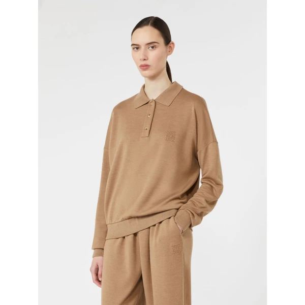 Max Mara Alpaca Wool Fleece Jersey Sweater in Camel | Sweaters | Luxury Shoes 