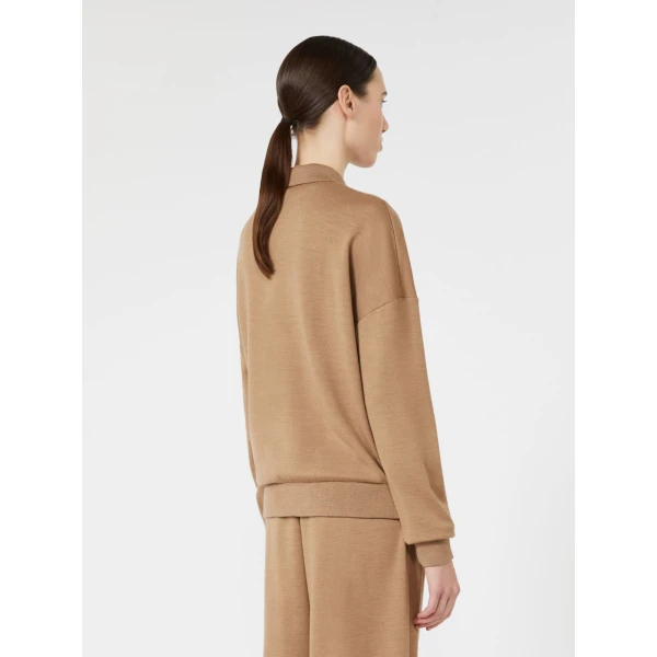 Max Mara Alpaca Wool Fleece Jersey Sweater in Camel | Sweaters | Luxury Shoes 