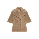 Max Mara Alpaca and Cashmere Teddy Cape in Beige Golden | Coats | Luxury Shoes 