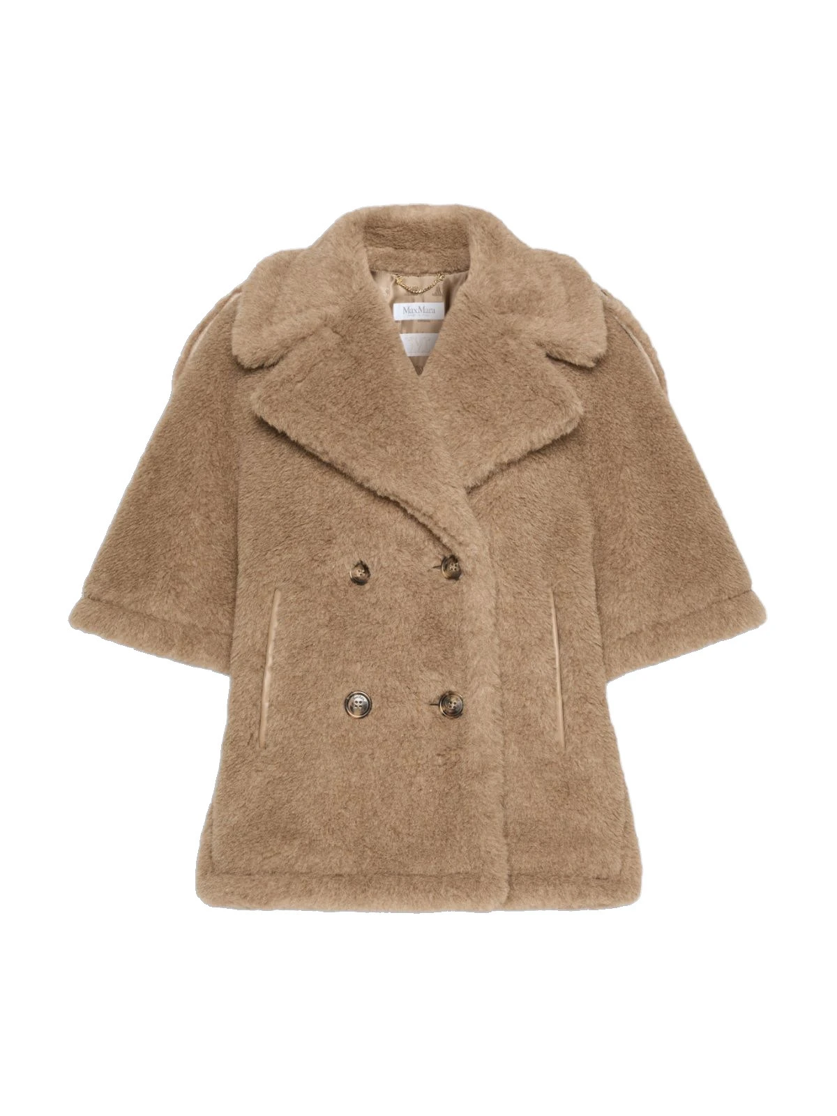 Max Mara Alpaca and Cashmere Teddy Cape in Beige Golden Max Mara Alpaca and Cashmere Teddy Cape in Beige Golden | Coats | Luxury Shoes