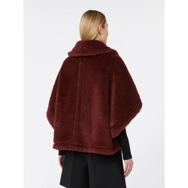 Max Mara Alpaca and Wool Teddy Boxy Cape in Rust | Coats | Luxury Shoes 