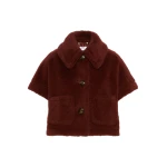 Max Mara Alpaca and Wool Teddy Boxy Cape in Rust | Women | Luxury Shoes 