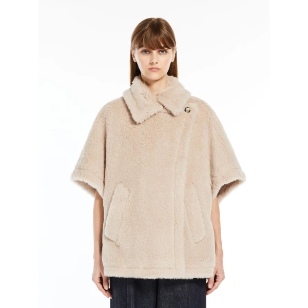Max Mara Alpaca and Wool Teddy Cape in Beige | Coats | Luxury Shoes 