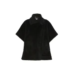 Max Mara Alpaca and Wool Teddy Cape in Black | Coats | Luxury Shoes 