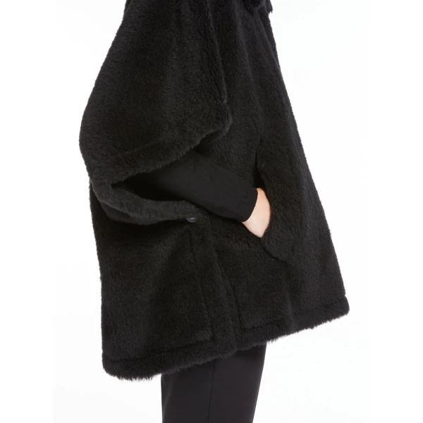 Max Mara Alpaca and Wool Teddy Cape in Black | Coats | Luxury Shoes 