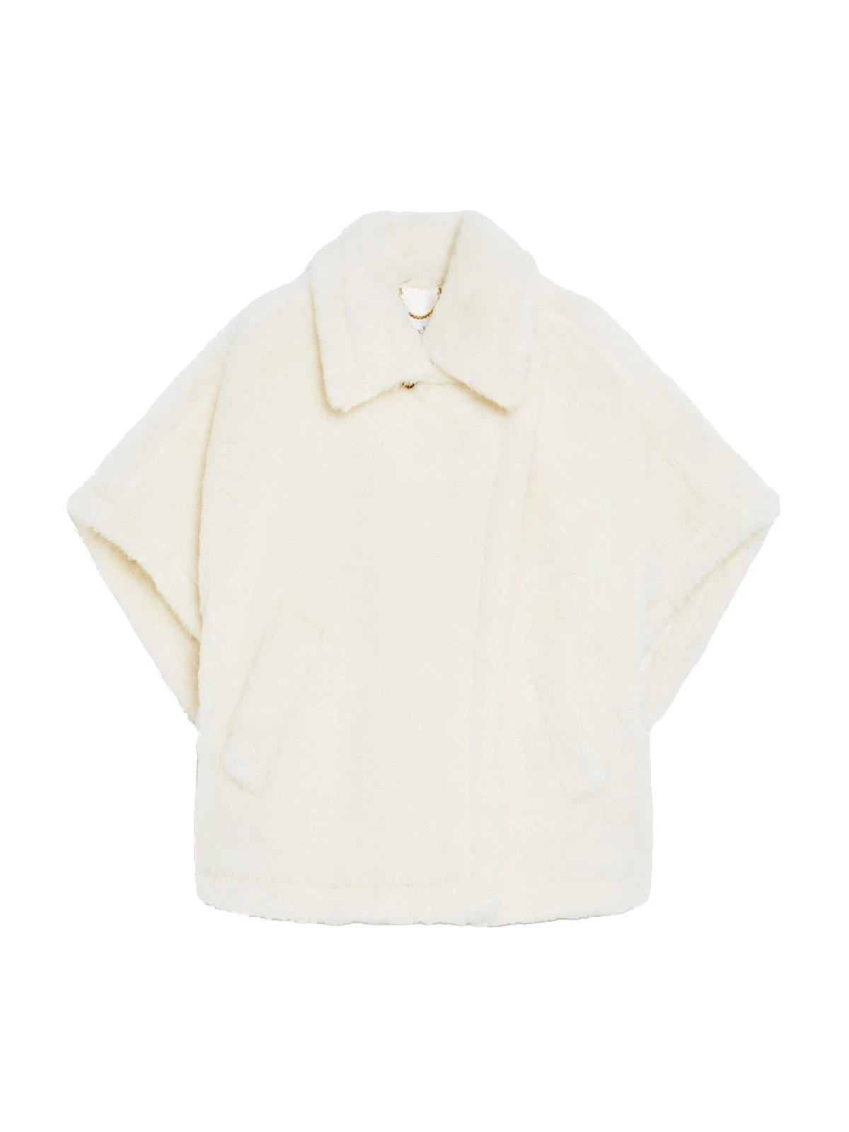 Max Mara Alpaca and Wool Teddy Cape in Optical White Max Mara Alpaca and Wool Teddy Cape in Optical White | Coats | Luxury Shoes