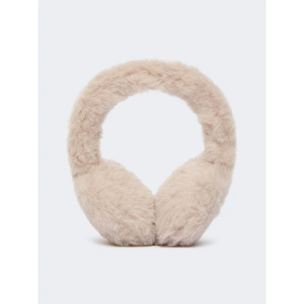 Max Mara Alpaca and Wool Teddy Earmuffs in Beige | Hats | Luxury Shoes 