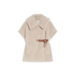 Max Mara Alpaca and Wool Teddy Gilet Cape in Beige | Coats | Luxury Shoes 