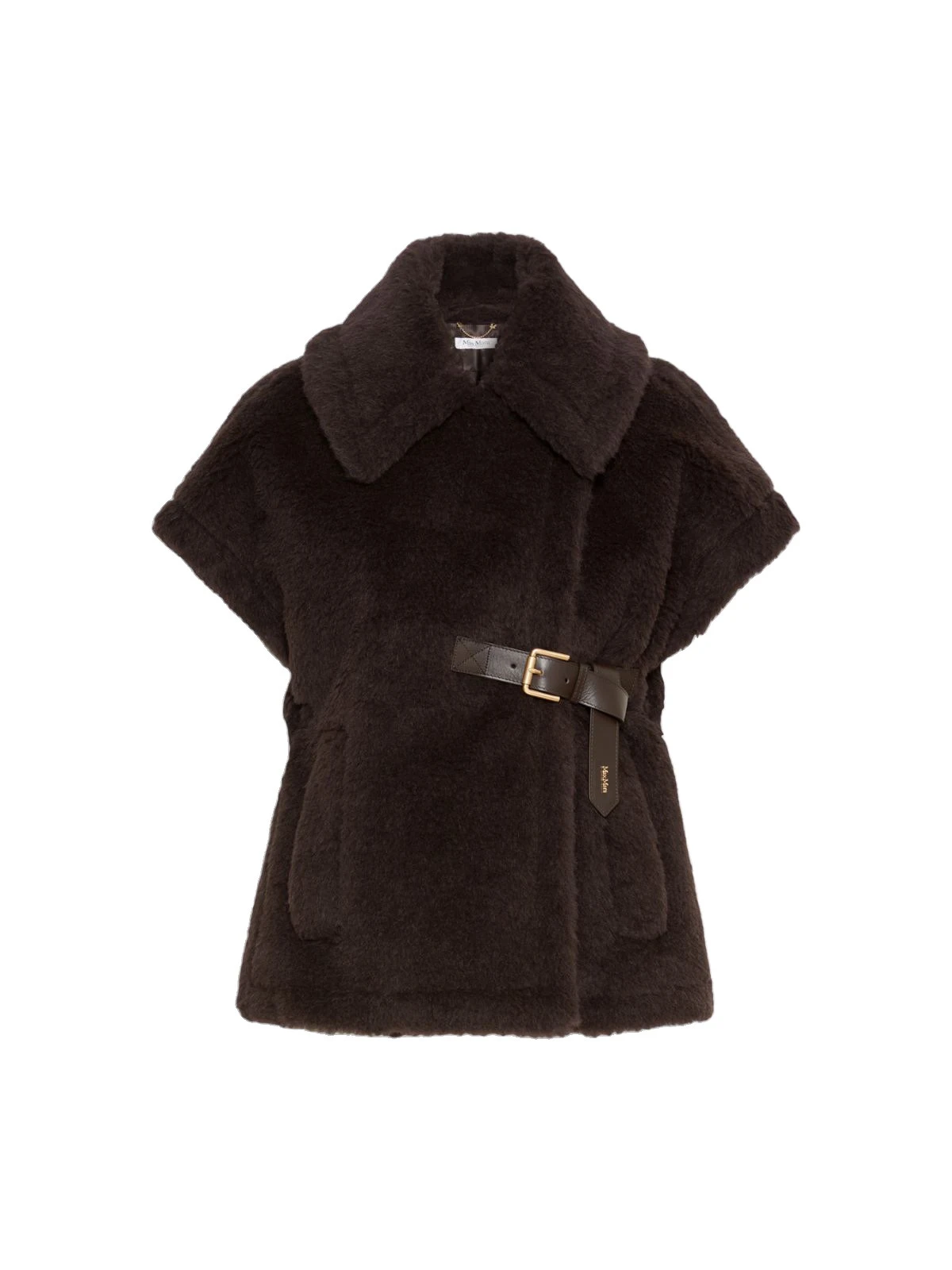 Max Mara Alpaca and Wool Teddy Gilet Cape in Brown Max Mara Alpaca and Wool Teddy Gilet Cape in Brown | Coats | Luxury Shoes