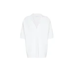 Max Mara Alpino Long Viscose Crepe Sweater in White | Sweaters | Luxury Shoes 
