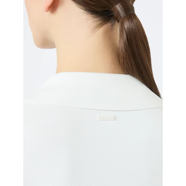Max Mara Alpino Long Viscose Crepe Sweater in White | Sweaters | Luxury Shoes 
