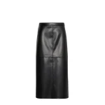 Max Mara Amaca Coated Jersey Pencil Skirt in Black | Pencil Skirts | Luxury Shoes 