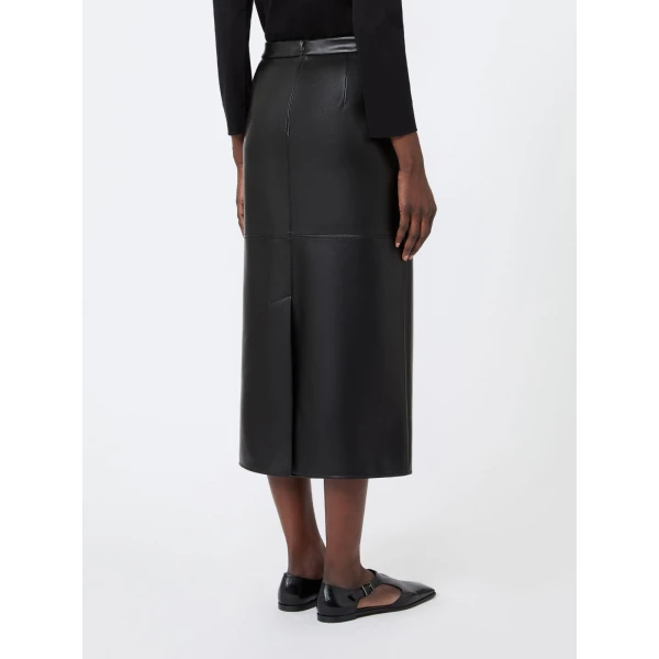Max Mara Amaca Coated Jersey Pencil Skirt in Black | Pencil Skirts | Luxury Shoes 